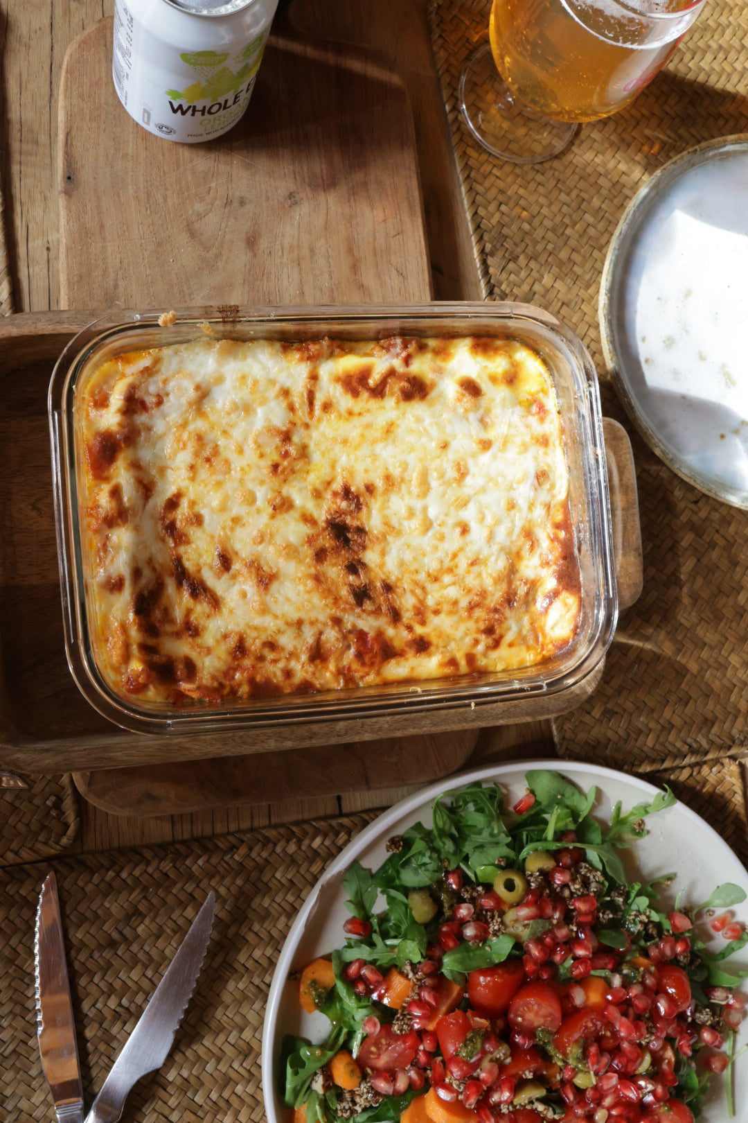 LASANYA D'ESPINACS I FORMATGE COTTAGE